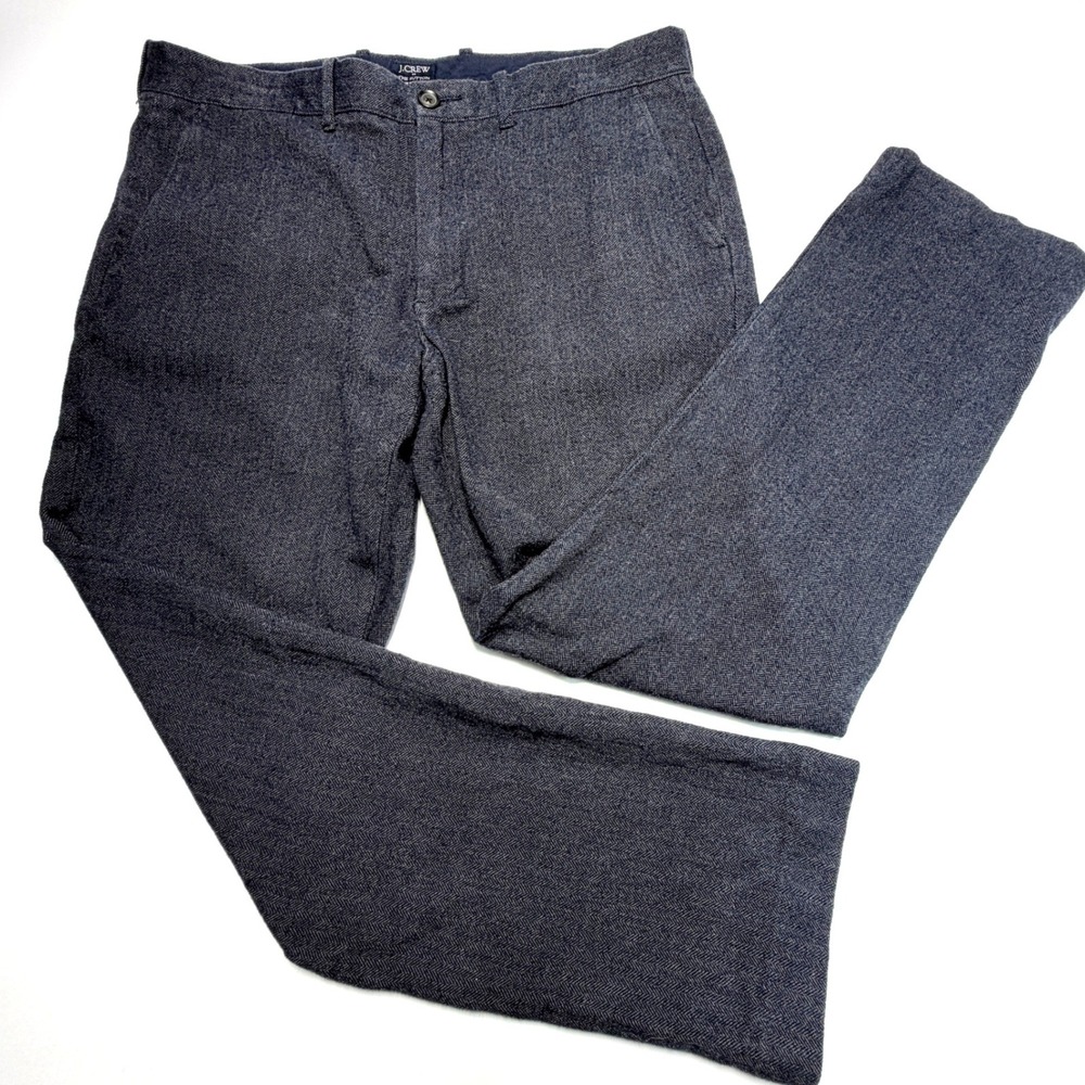 J.Crew The Sutton Pants Mens 34x30 Navy Herringbone 100% Cotton Chino